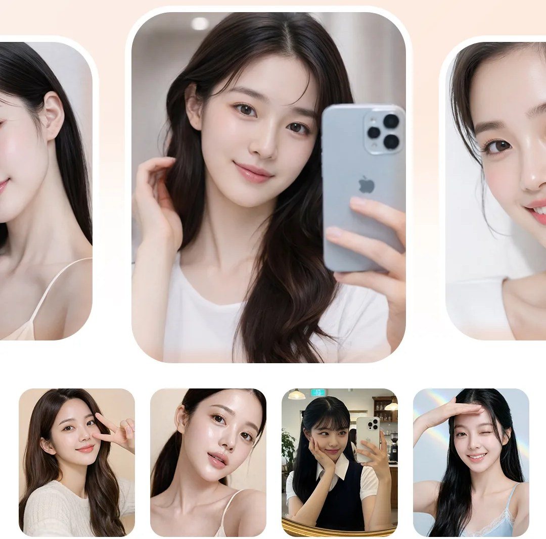 다양한 여성 인물들의 셀카 및 프로필 사진 모음