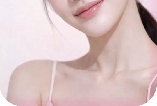 어깨와 턱선이 보이는 여성의 상반신