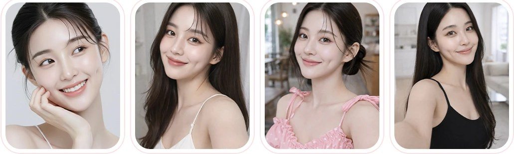 보조개가 돋보이는 여성 4명의 프로필 사진 모음