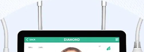 포텐자 기기 조작 화면과 핸드피스