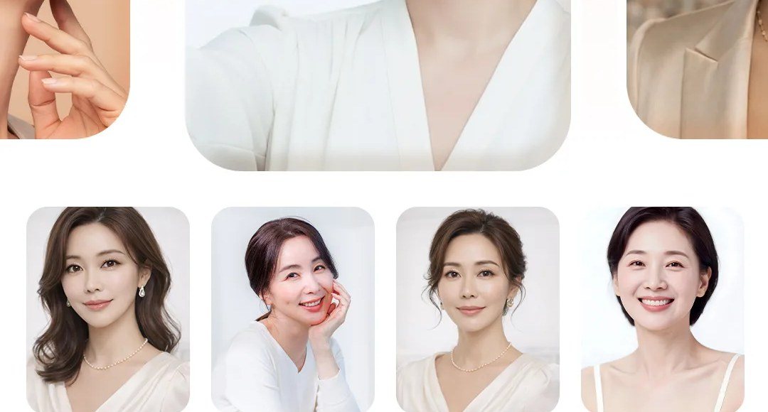 다양한 여성 모델들의 프로필 사진 모음