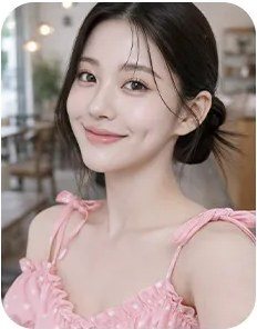 핑크색 상의를 입고 미소 짓는 여성