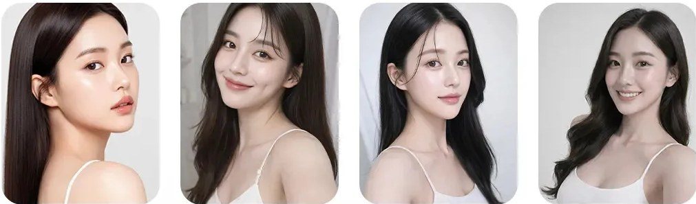 여성 모델 4명의 프로필 사진들