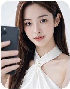 휴대폰을 들고 있는 여성