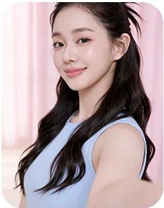 미소 짓는 긴 머리 여성