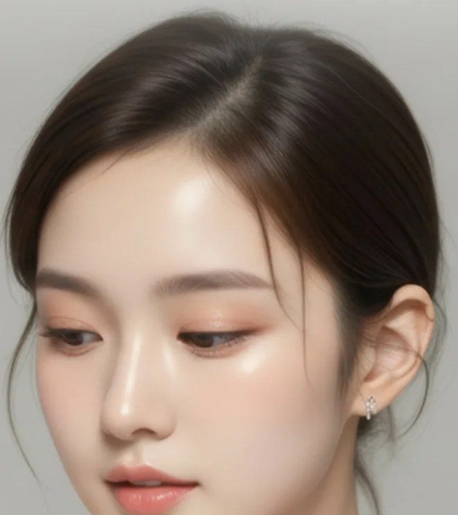 자연스러운 쌍꺼풀 라인의 여성 얼굴
