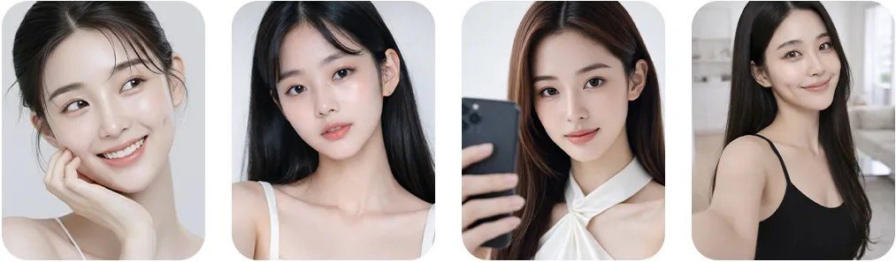 여성 모델 프로필 사진 4컷