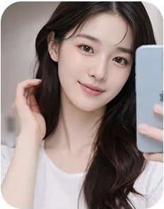 휴대폰을 든 여성의 셀카