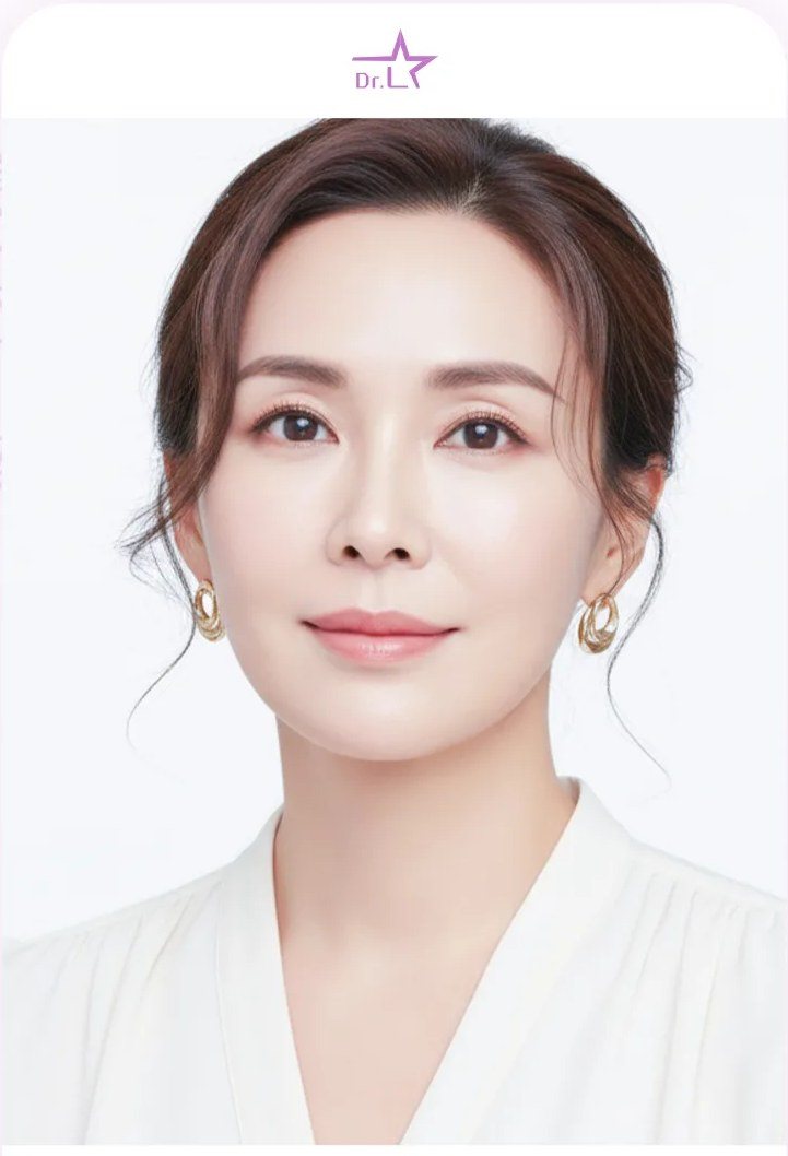 중년 여성 모델의 정면 인물 사진