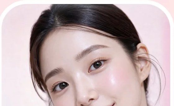 정면을 바라보며 미소 짓는 여성 모델