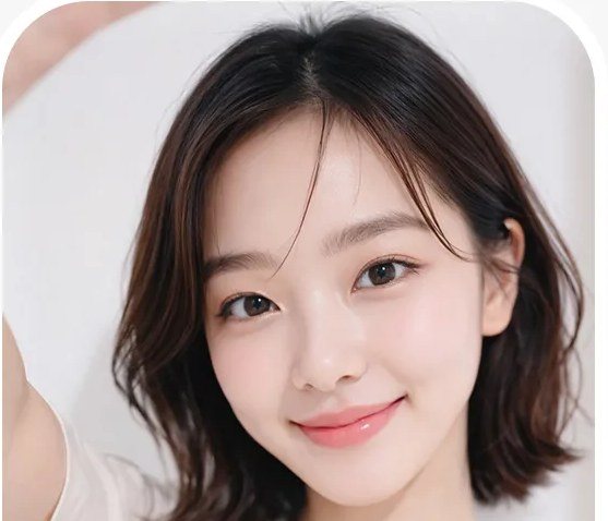 정면을 바라보며 미소 짓는 여성